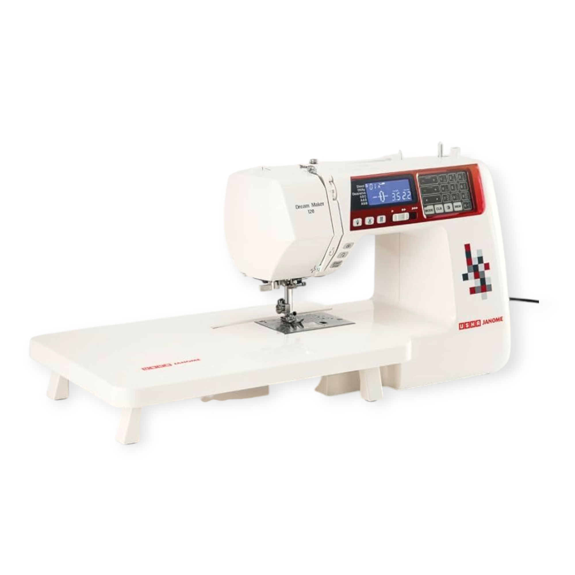 Usha Janome Dream Maker 120 Computerized Sewing Machine With Extension Table And Hard Cover